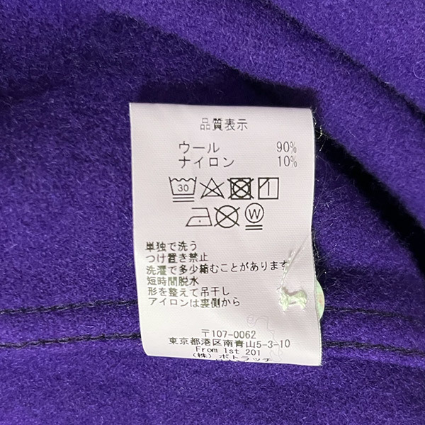 【新品】C.E グラフチェック 毛混 シャツ パープル　S_画像9