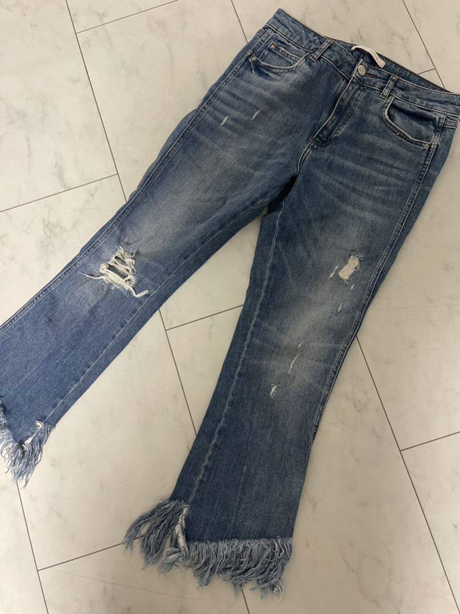 ザラ　ZARA　Trafaluc denimwear クラッシュ　デニム　M　３８_画像2