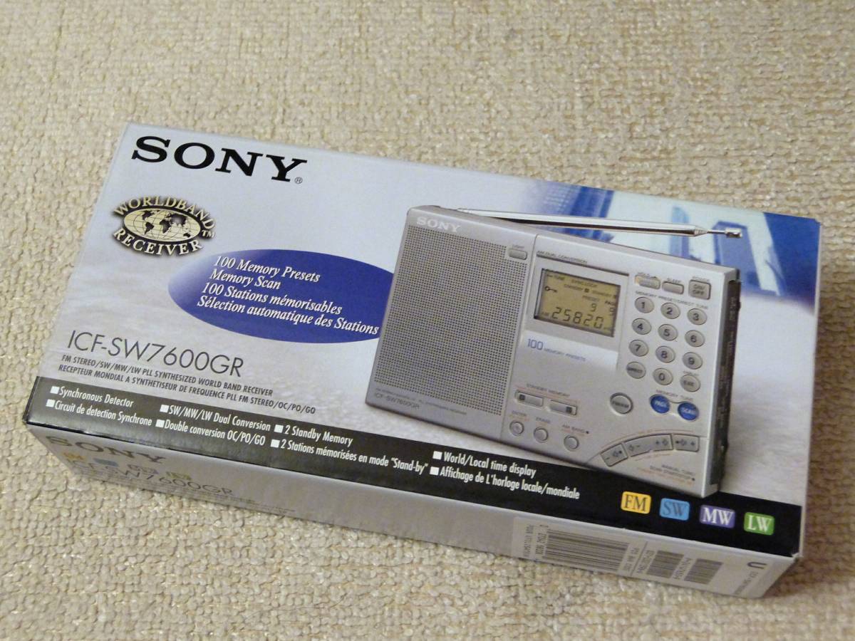 * as good as new!SONY FM stereo /LW/MW/SW PLL synthesizer receiver ICF-SW7600GR