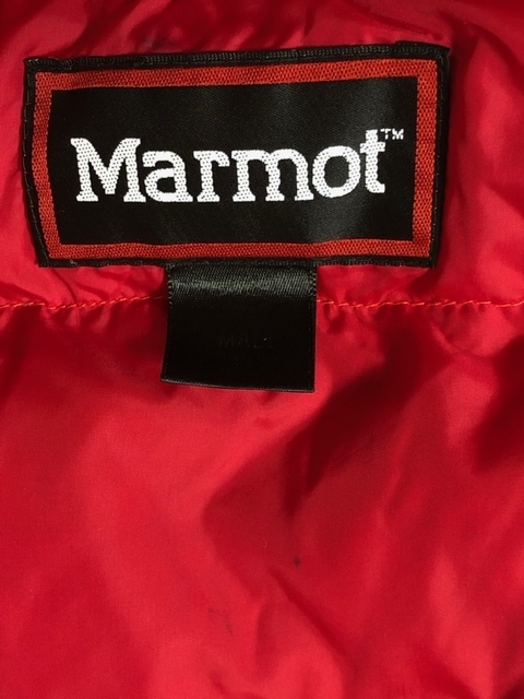  two point and more free shipping!M6 [ super-rare!]Marmot Marmot 90s Goose down nylon down vest men's S orange outer autumn winter 