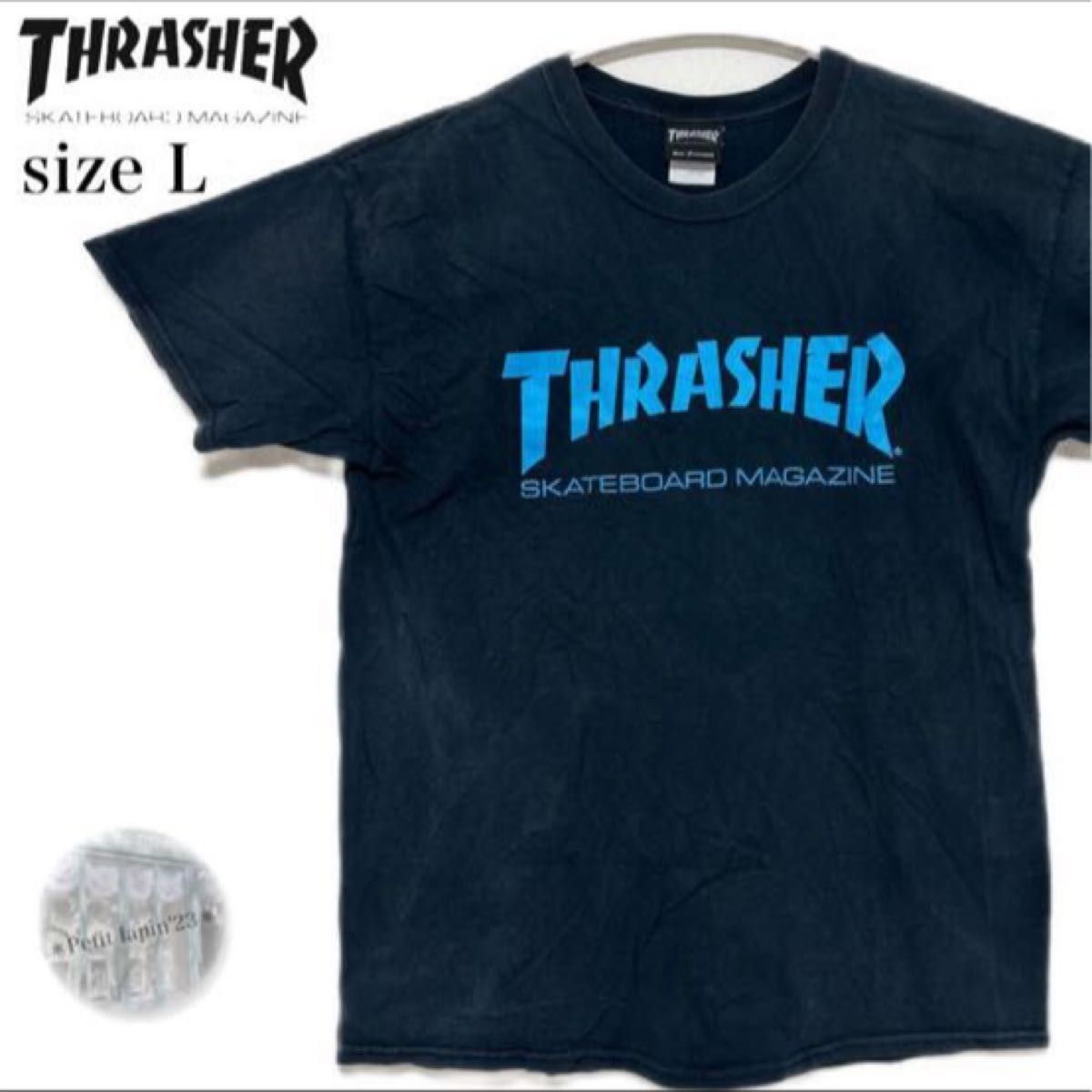 THRASHER＊スラッシャー ビックロゴ Tシャツ L 大きいサイズ 黒色