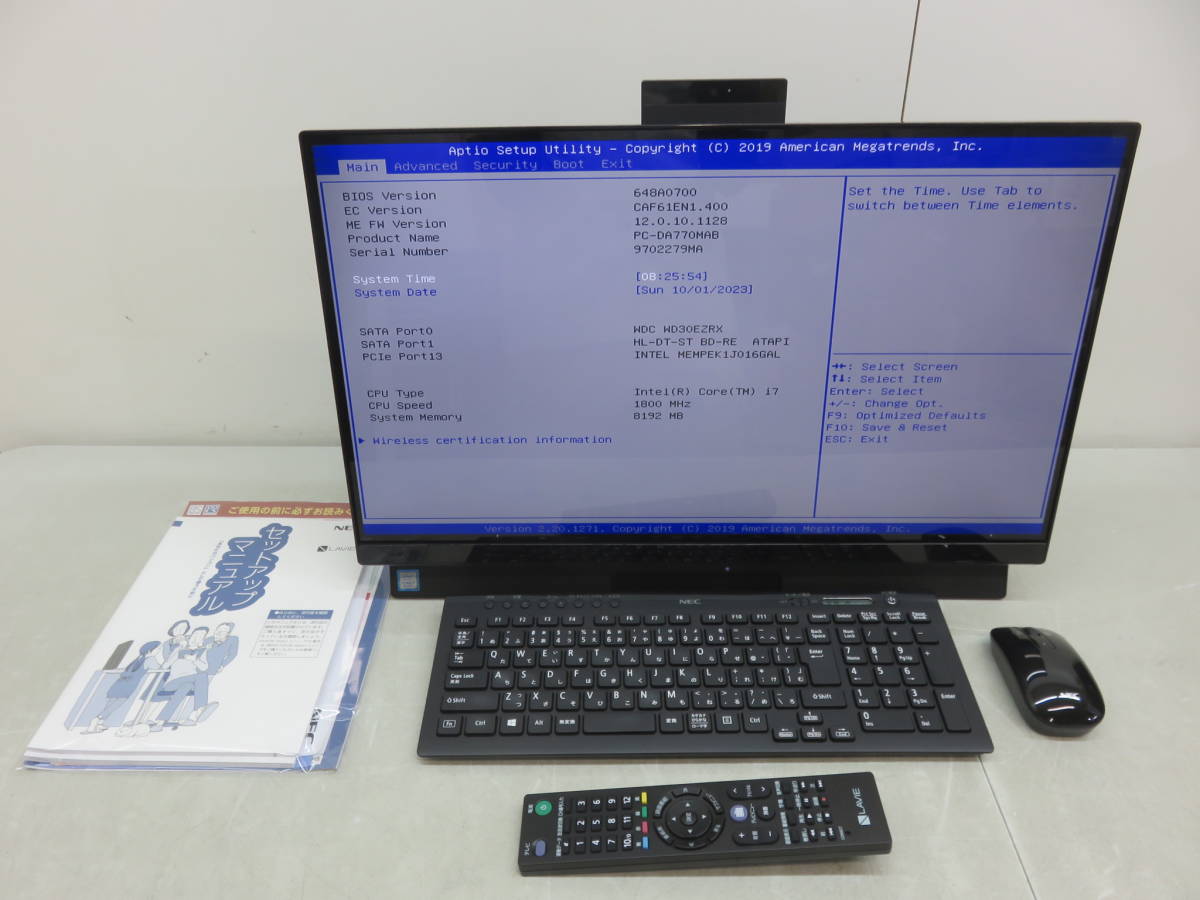 返品?交換対象商品】 LAVIE NEC PC-DA770MAB リモコン付 ジャンク品