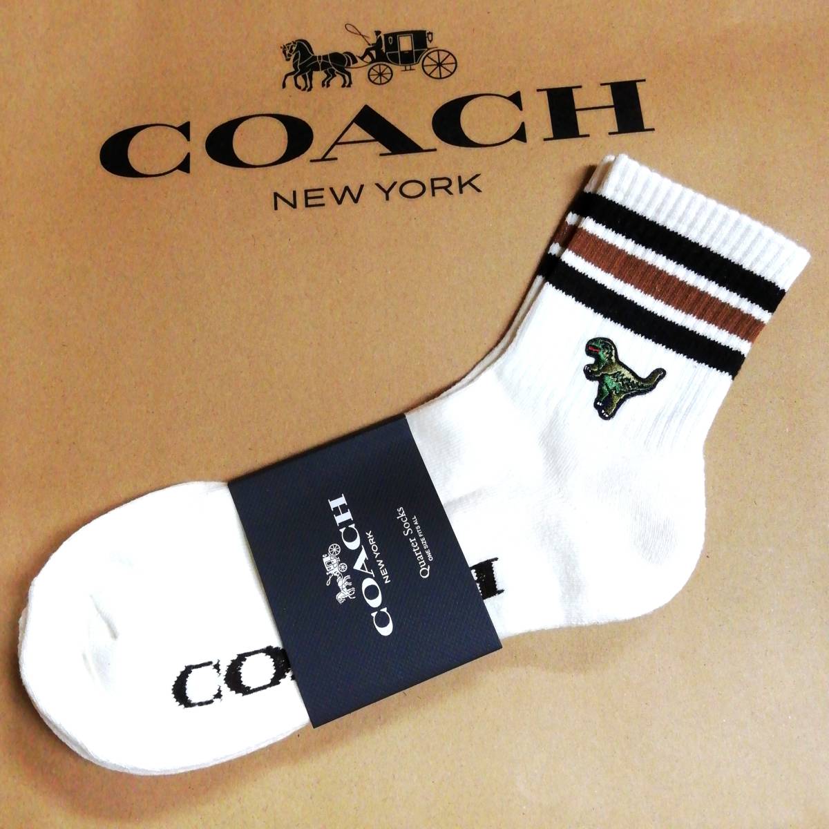 * box attaching!!* new goods / regular goods *[COACH*CH193-CHK] Coach general merchandise shop commodity! lady's socks [ sport quarter crew socks ]rekisi-!