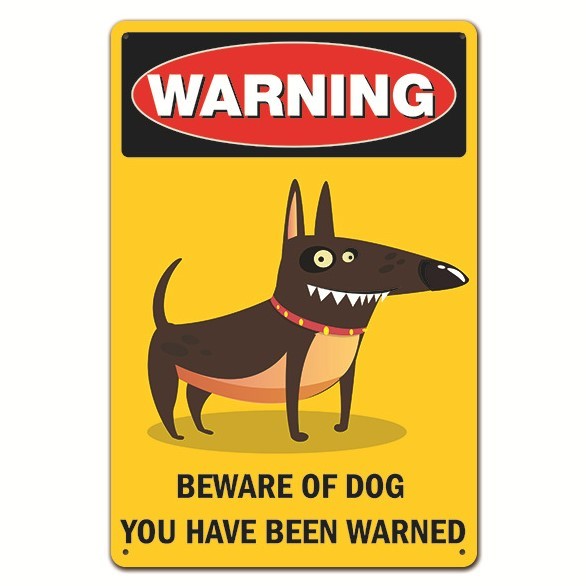 3枚 新品 壁掛けプレート BEWARE OF DOG 猛犬注意 犬に注意 かわいい警告版 防犯対策 危険 番犬 狂犬 いぬ イヌ 金属パネル ブリキ看板_画像3