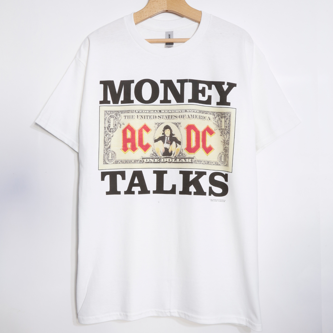 M ACDC MONEY TALKS ロック Tシャツ リアーナ ブラックピンク_画像1