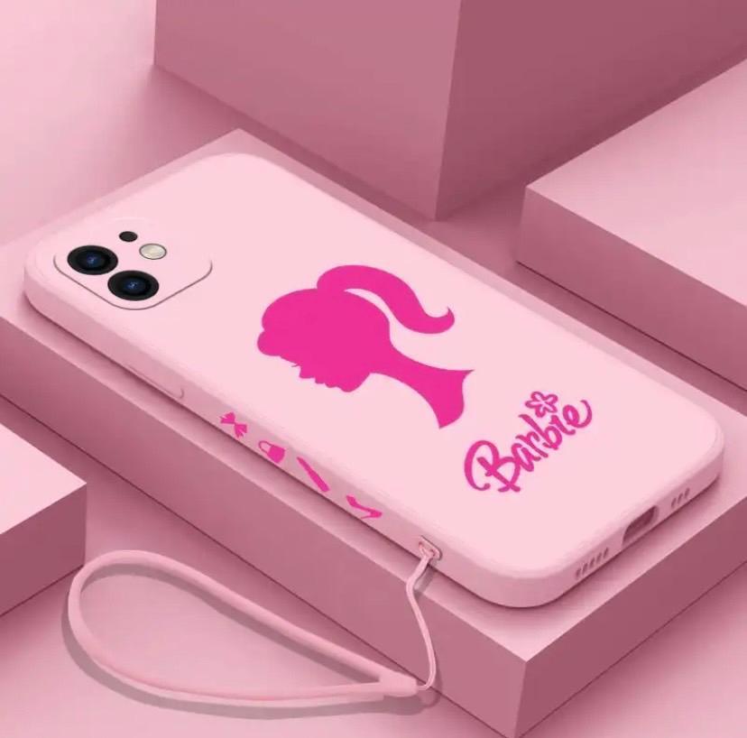 a2★新品未使用★レディース iPhone12 バービー ピンク 衝撃吸収 すべらない ストラップ付 おしゃれ スマホ アクセサリー アイフォン