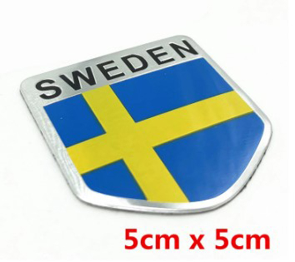 スウェーデン国旗 アルミ エンブレム ステッカー デカール アクセサリ カスタム VOLVO ボルボ SAAB S40 v40 V50 V60 V70 xc40 XC60 S80 C70_画像4