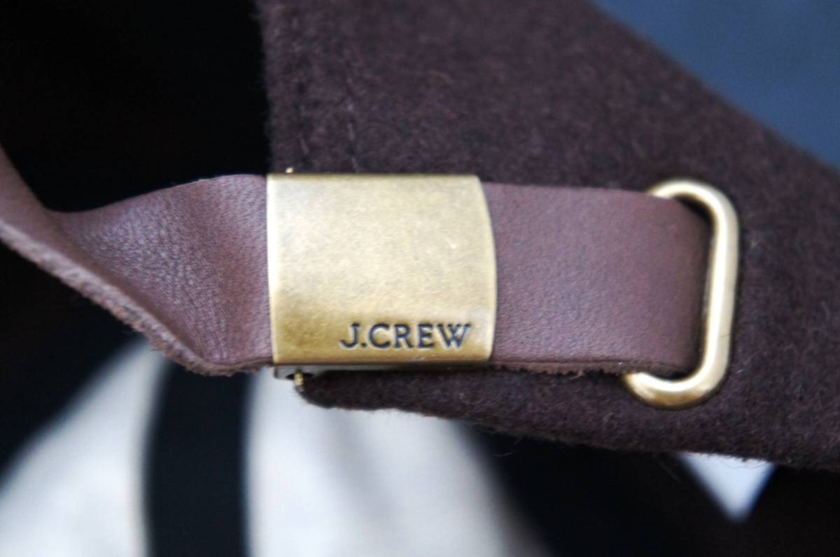 【新品】J.CREW Heritage wool-blend letterman baseball cap ダークブラウン 2_画像9