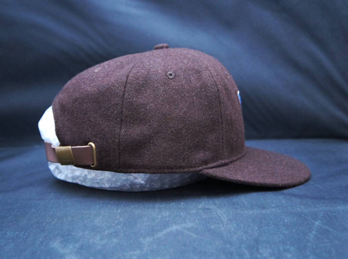 【新品】J.CREW Heritage wool-blend letterman baseball cap ダークブラウン 2_画像5