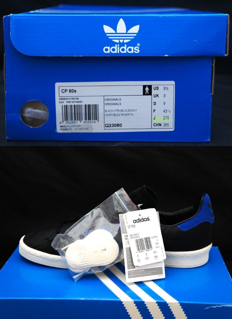 2013年製造【新品】US9.5 27.5cm adidas アディダス CP 80s キャンパス 80s ブラック ナイロン/ロイヤルブルー スエード 国内正規品_画像10