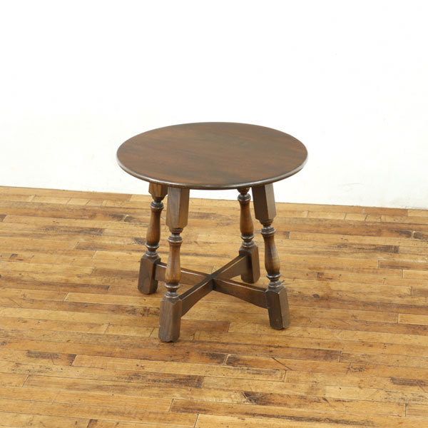 イギリス　コーヒーテーブル　丸型　小ぶり　すっきりかわいい雰囲気　ローテーブル　英国　アンティークフレックス　58540