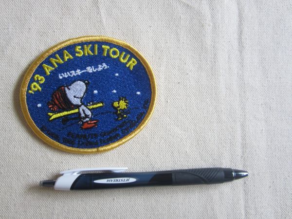 93年 90s ANA SKI TOUR 「いいスキーをしよう」スキーツアー 記念 スヌーピー ウッドストック ワッペン/旅行 エアライン キャラクター 102の画像5