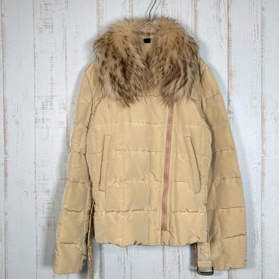 良品】MaxMara マックスマーラ ダウンジャケット ファー ベージュ