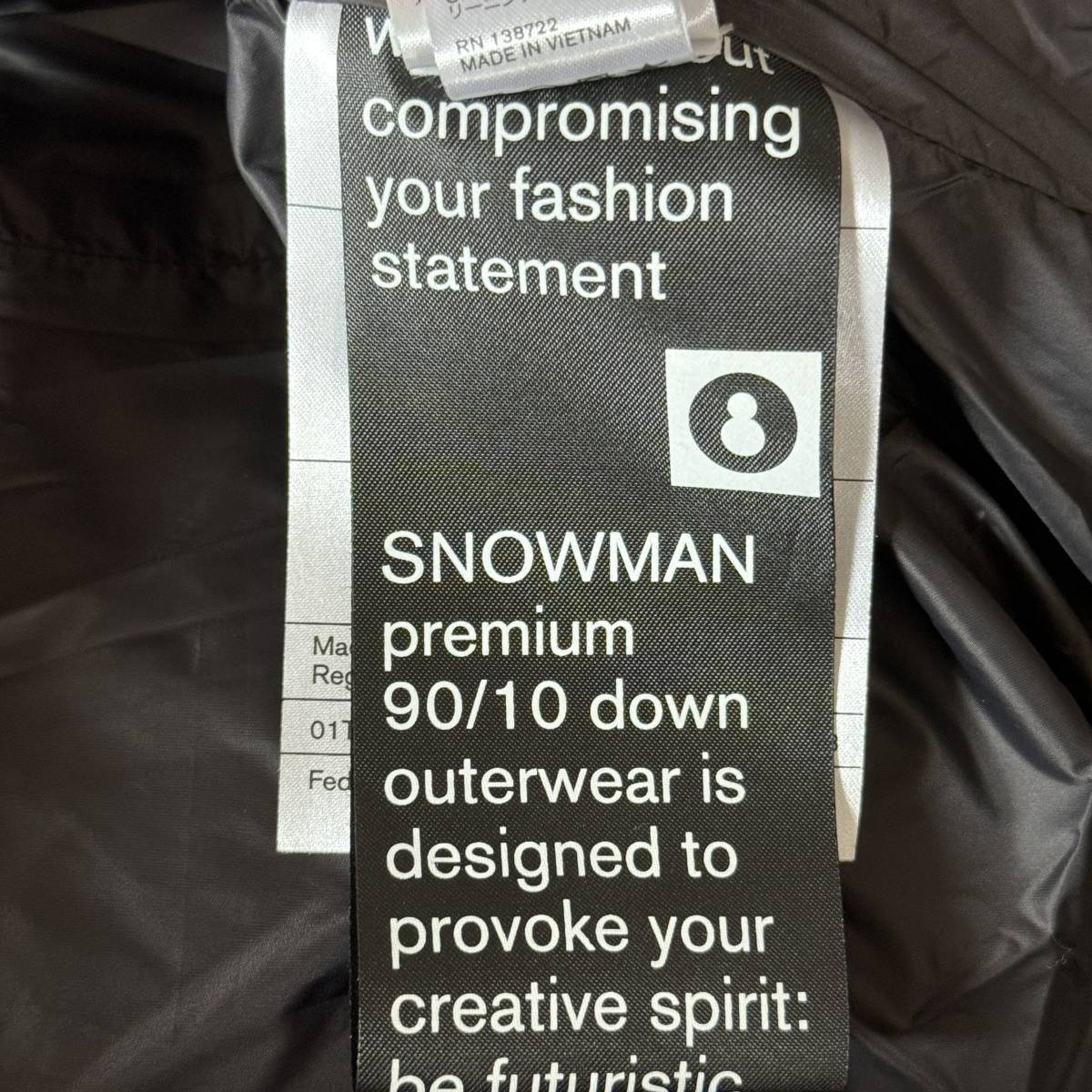 【極美品】Snowman スノーマン ダウンジャケット ロゴ 紺_画像8