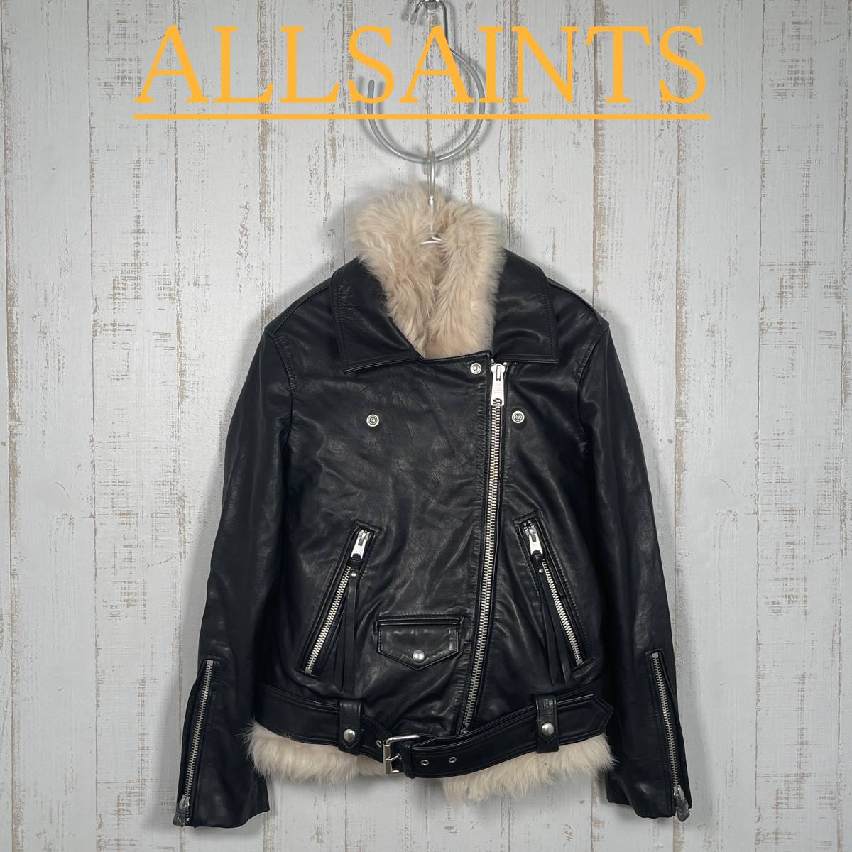 極美品】ALLSAINTS オールセインツ ライダースジャケット ラムレザー