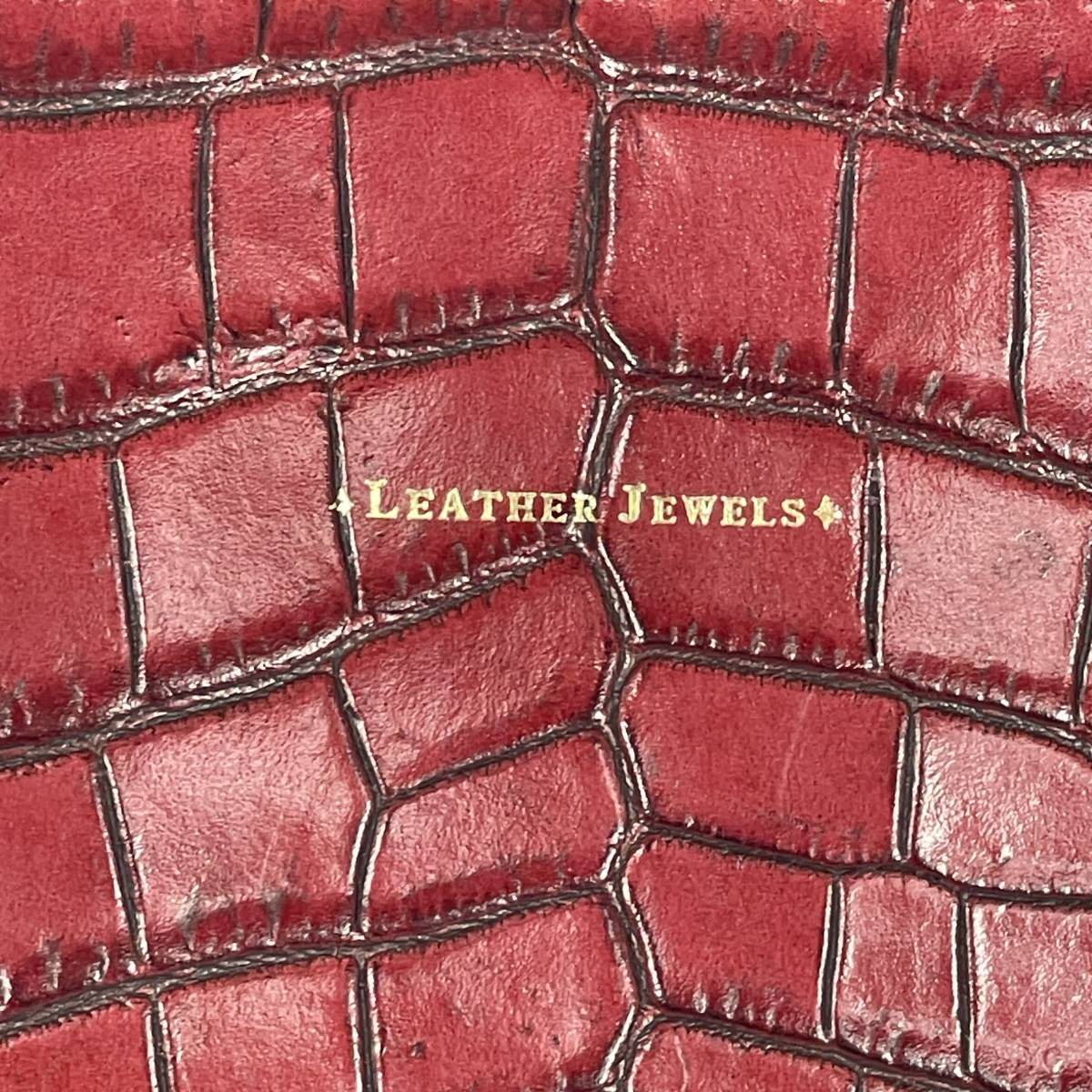 良品】LeatherJewels レザージュエルズ ハンドバッグ クロコ 赤 Yahoo