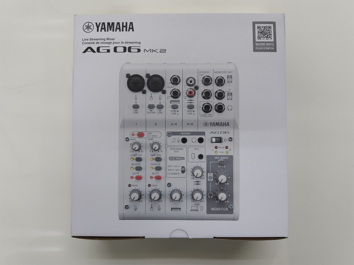 YAMAHAライブストリーミングミキサーAG06MK2-W＆SHUREダイナミック