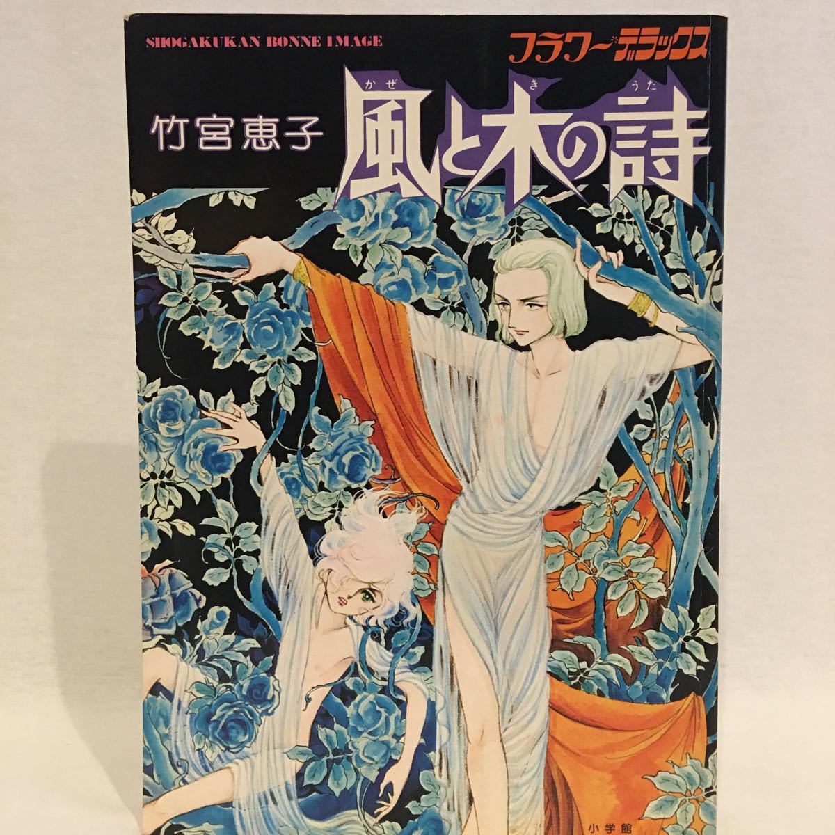 初版 竹宮恵子 風と木の詩 フラワー・デラックス 秘蔵コレクション イラスト ポスター付き 本 小学館_画像1