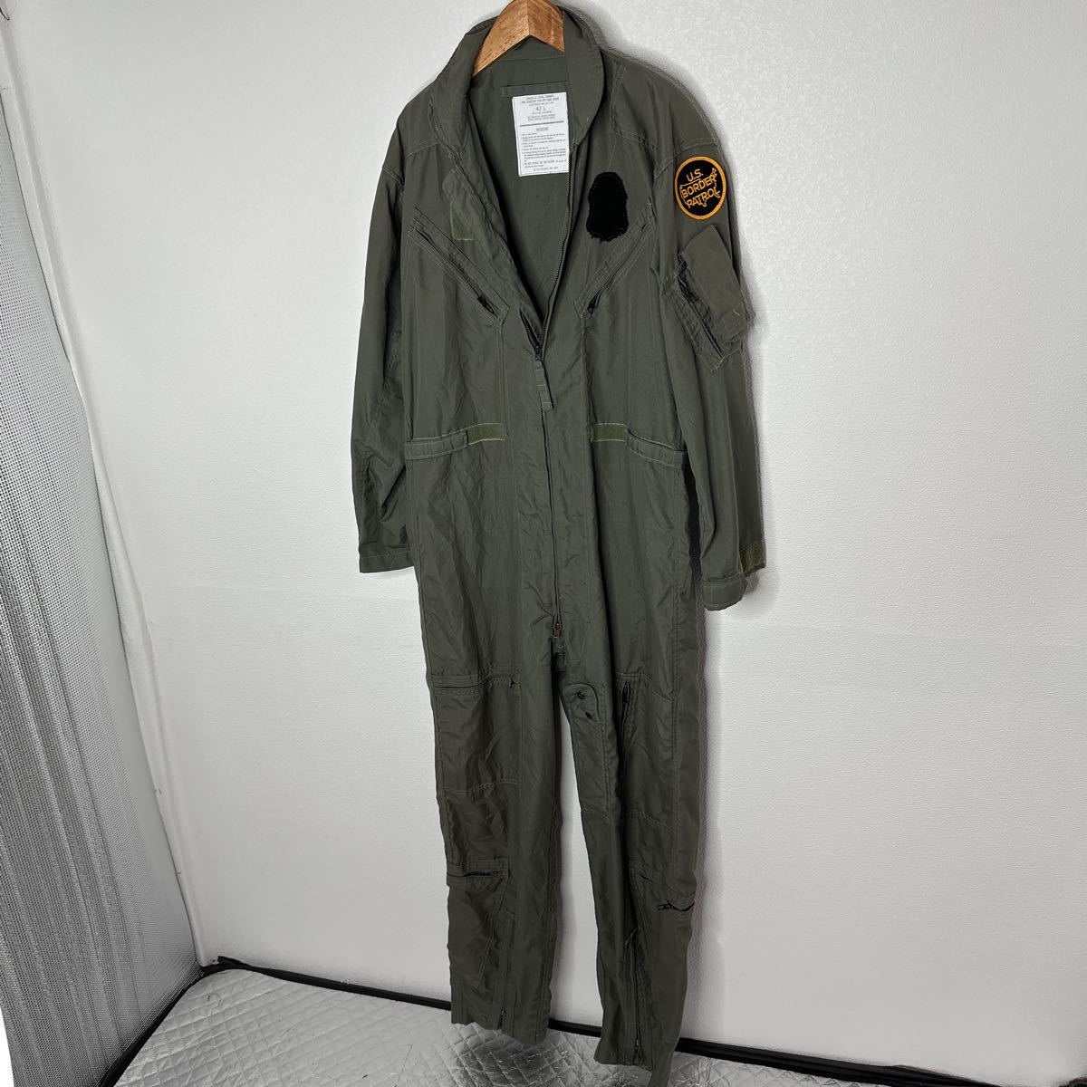 COVERALLS,FLYERS, SUMMER, FIRE RESISTANT CWU-27/P ■NO.6011-92■8415-01-043-8390 ■100% NON-MELTING AROMATIC 米軍 フライトスーツ 1_画像3