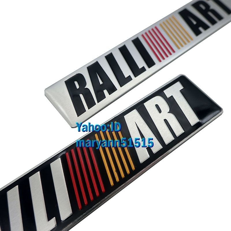 RALLIART アルミエンブレム 2色から選択♪ ステッカー ラリーアート 三菱 Mitsubishi ランサー パジェロ ギャラン アウトランダー コルト_画像3