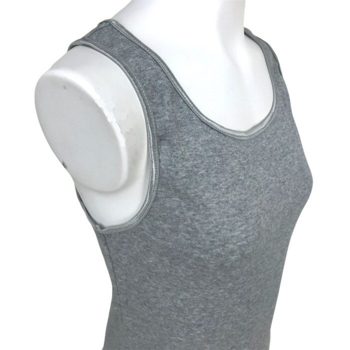  cotton 100% gray L soft Fit tank top lady's inner f rice woven free shipping [ new goods ]