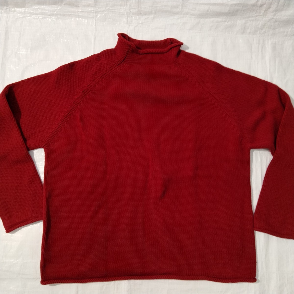 JCREW J Crew cotton roll neck sweater knit хлопок roll шея свитер вязаный XL большой Silhouette свободно 