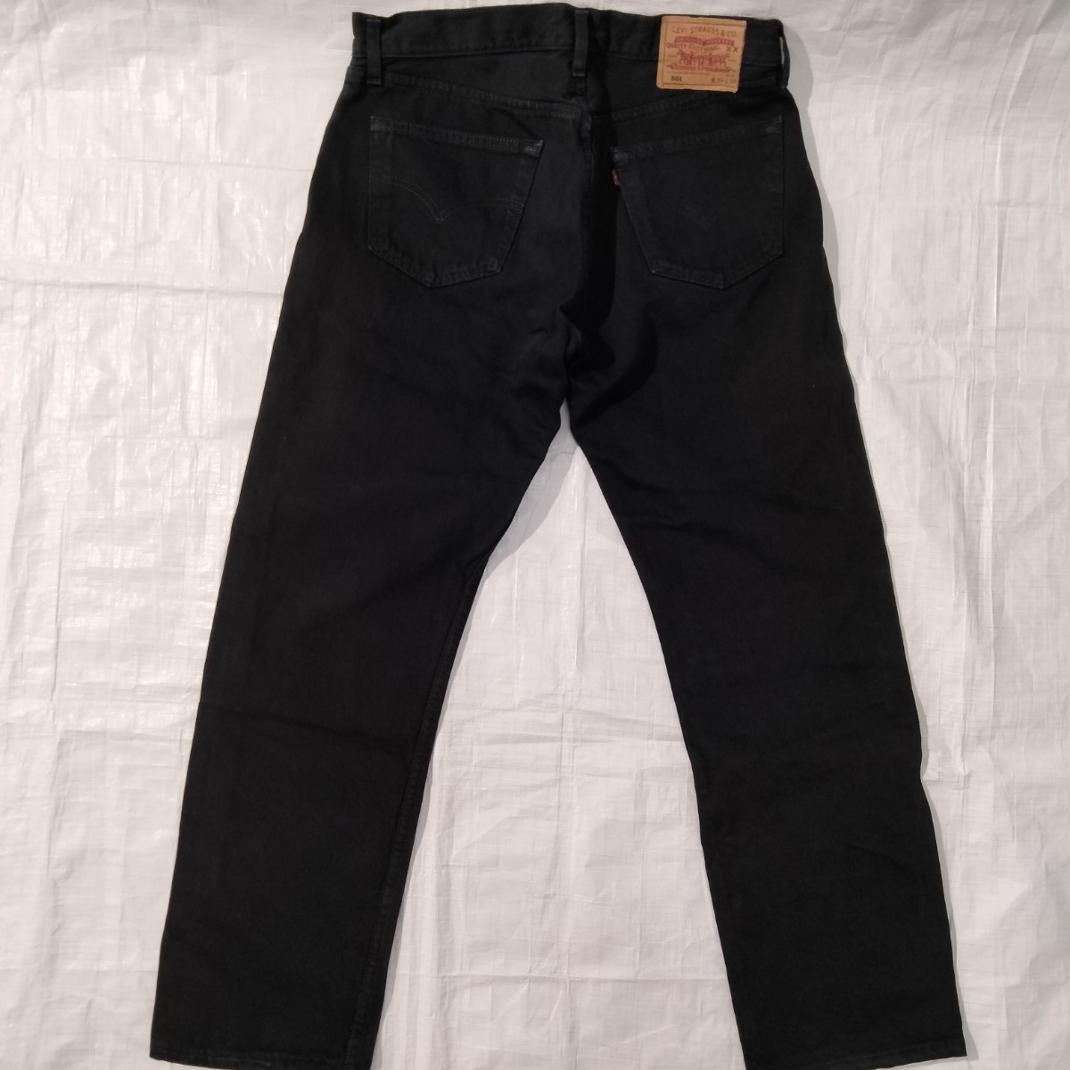 リーバイス 501 0165 Levi's black denim jeans ブラック デニム ジーンズ UK 英国製 34x30 スーパーブラック ジェットブラック 後染 黒 の画像3