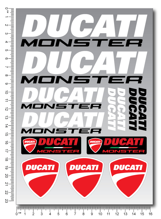 DUCATI MONSTER ドゥカティ モンスター ステッカー デカール シール セット シート_画像4