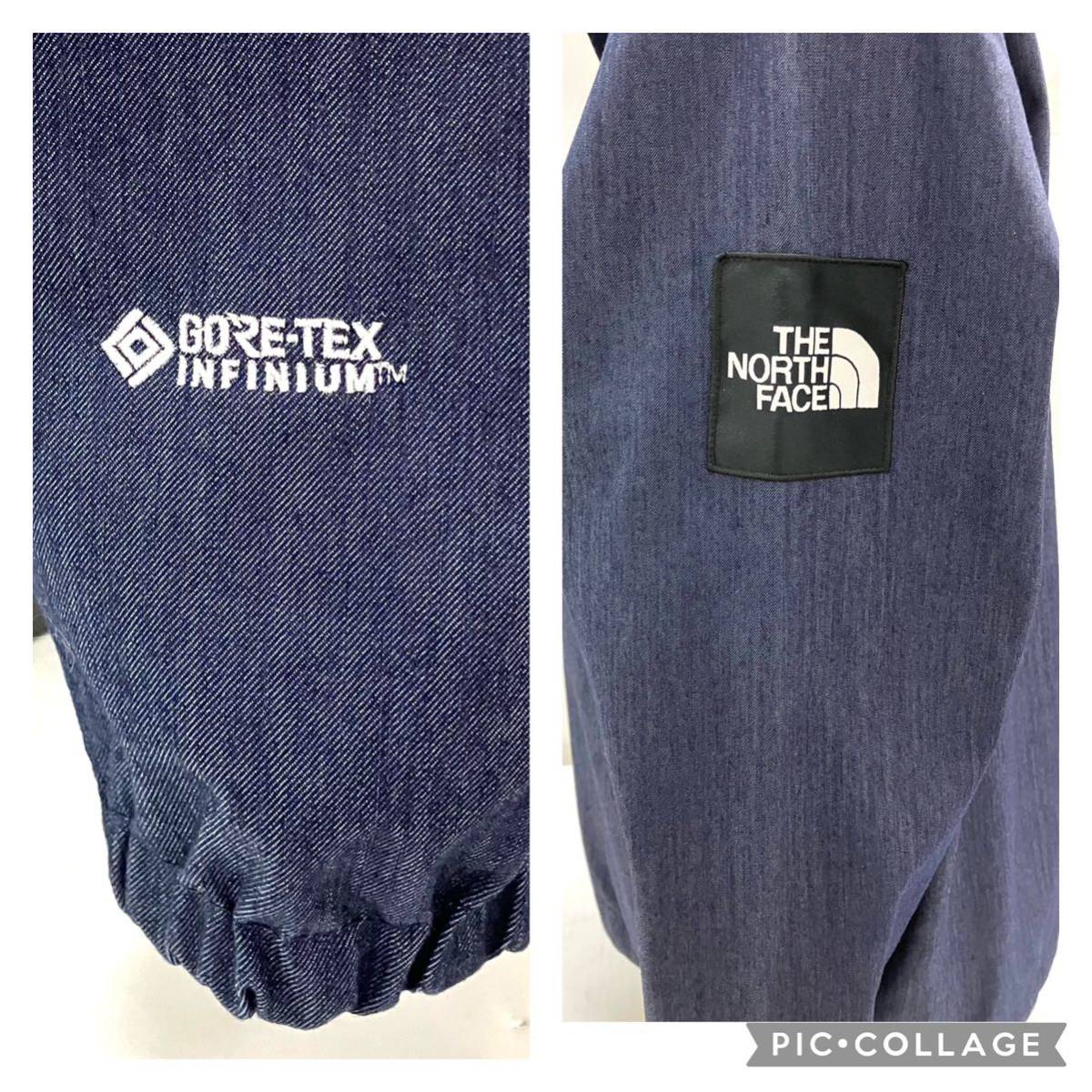 中古 ノースフェイスTHE NORTH FACE ゴアテックス デニム コーチ ジャケット L NP12042 GTX DENIM COACH JACKET インディゴブルー系 _画像8