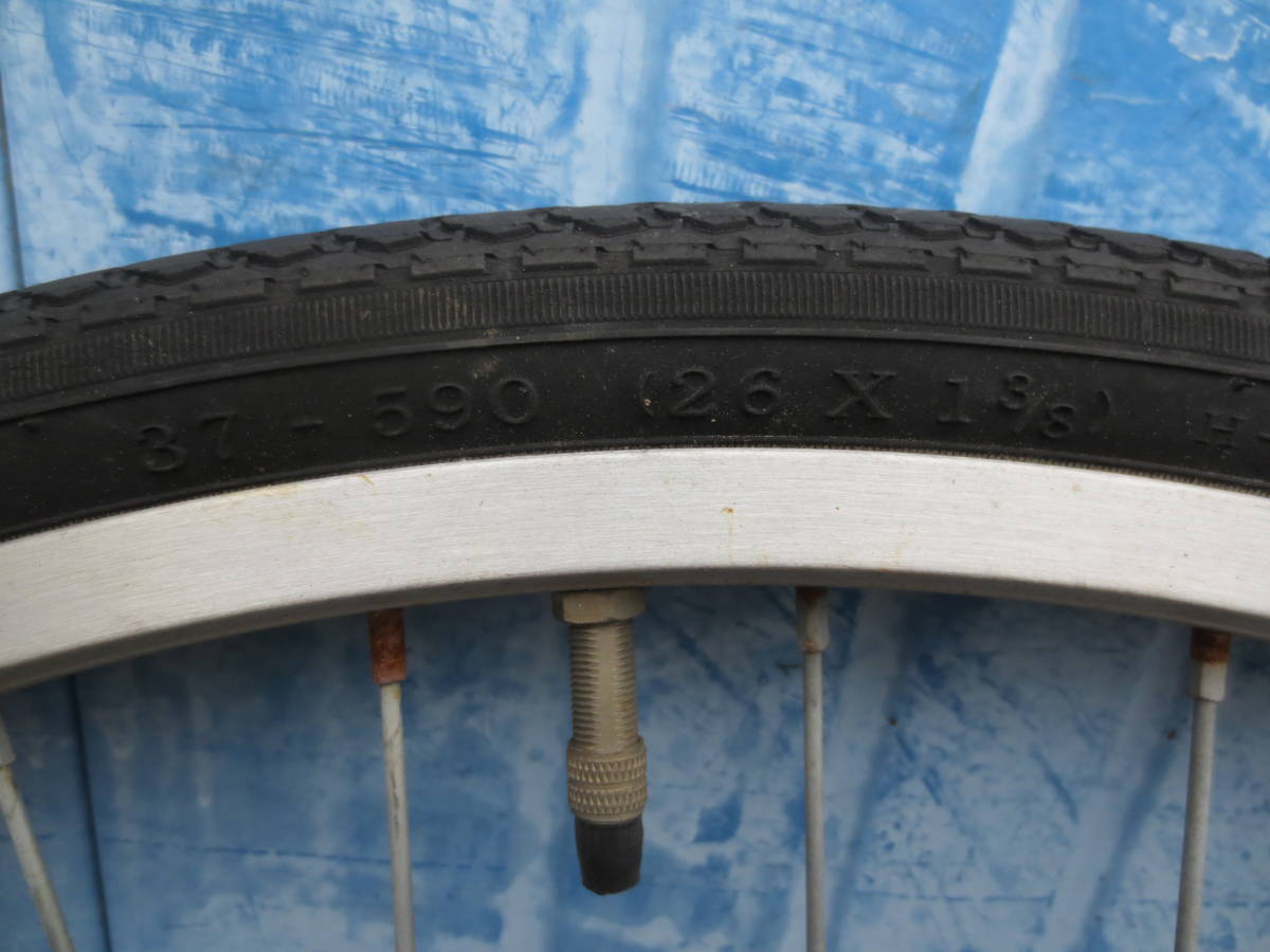 26インチ（26ｘ1） 自転車後輪  （アルミホイール・タイヤ・チュ-プセット）  （上158)の画像2