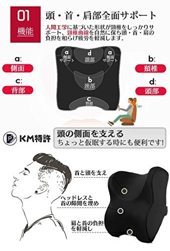 KozyMore ネックパッド 車用 低反発 クッション 運転 カー用品 ランバーサポート 頸椎サポーター ヘッドレスト 低反発 首まくら_画像2