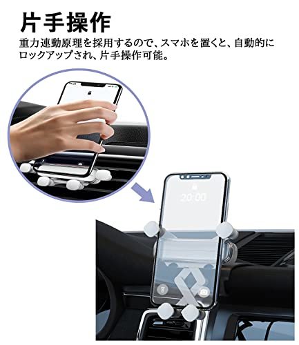 車載ホルダー コンパクト スマホ ホルダー 車 エアコン吹き出し口用 すまほほるだー スマホスタンド 車 クリップ式 車用スマホホルダー_画像4