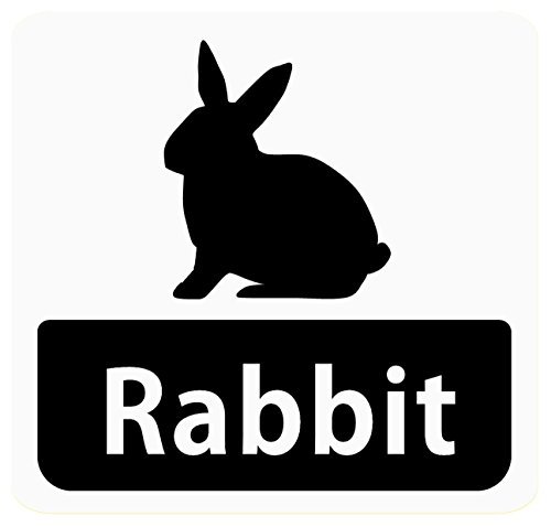 Rabbit in Car 「うさぎ」 Square Type 車用ステッカー (マグネット) (ホワイト) (9.9cm×10.5cm) q07_画像1