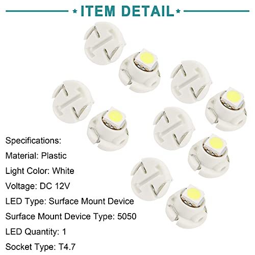 ACROPIX 自動車LEDライト T4.7 5050 表面実装装置 LEDランプ計器ランプ ホワイト 10個入り_画像5