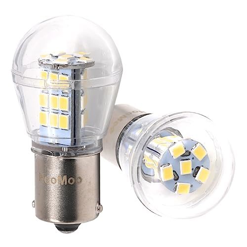 HooMoo S25 LED シングル バックランプ 純正球サイズ ホワイト 爆光 (1156 BA15S ピン角180°) 12V/24V 対応 バックライト_画像1