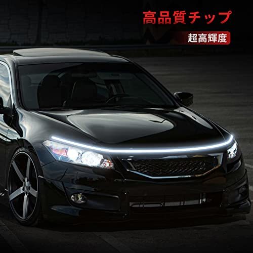 MOREFULLS LED テープライト 車 12V 超高輝度 ホワイト 白色 フードライト イルミネーション 防水加工 全車種対応 グリルランプ_画像3