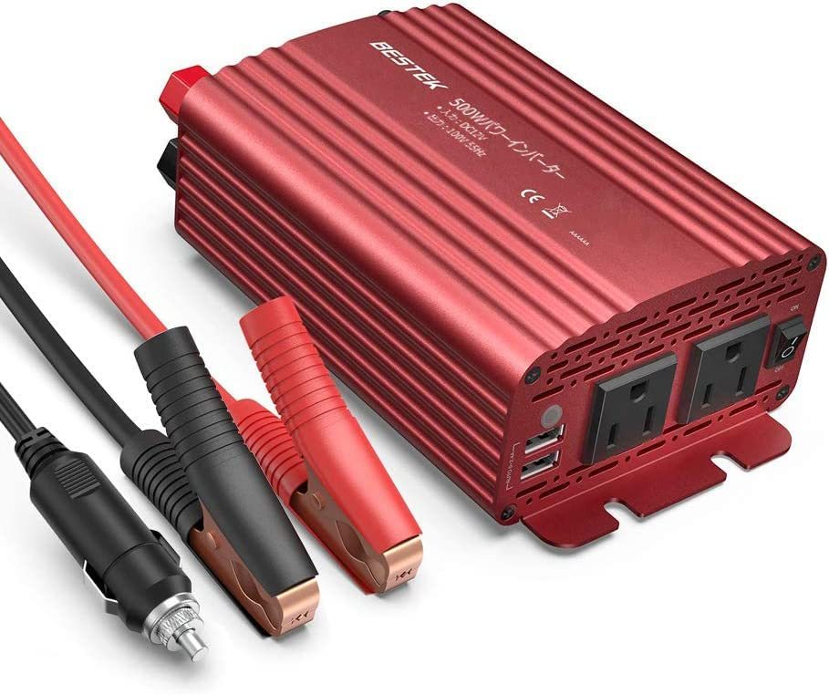 BESTEK インバーター シガーソケット コンセント 500W DC12VをAC100Vに変換 USB2ポート搭載 12V車専用 カーインバーター_画像1