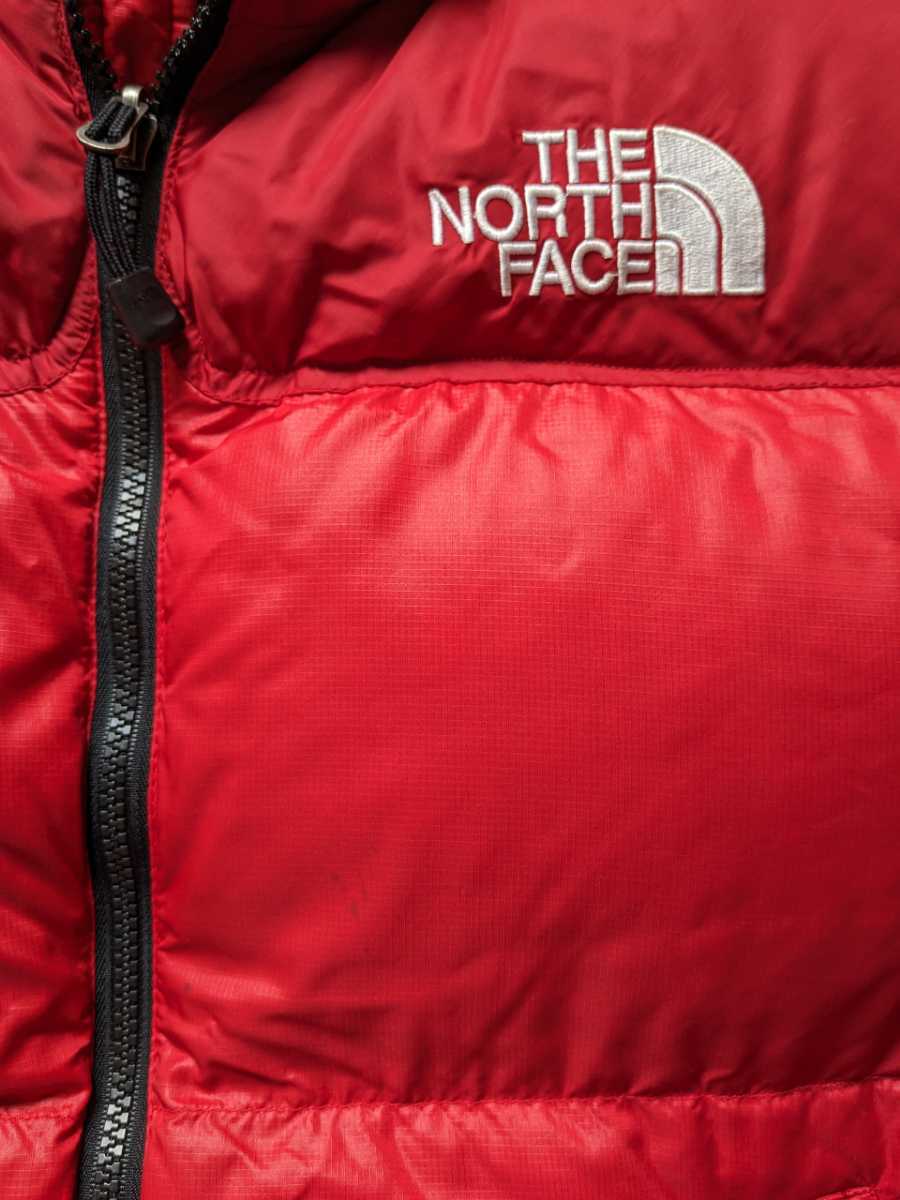 ザ　ノースフェイス　センターロゴ　ヌプシ　ダウンベスト　Lサイズ 700 赤色　レッド　90s 即決　THE NORTH FACE _画像8