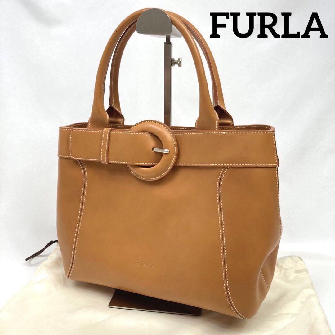 売れ筋商品 未使用美品 フルラ FURLA ハンドバッグ キャメル ベルト