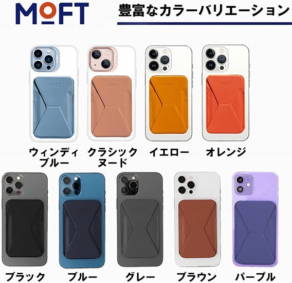 Magsafe対応　MOFT スマホ iPhone ウォレットスタンド マグネット Magsafe対応 iPhone12シリーズ等　カラーウィンディブルー_画像5