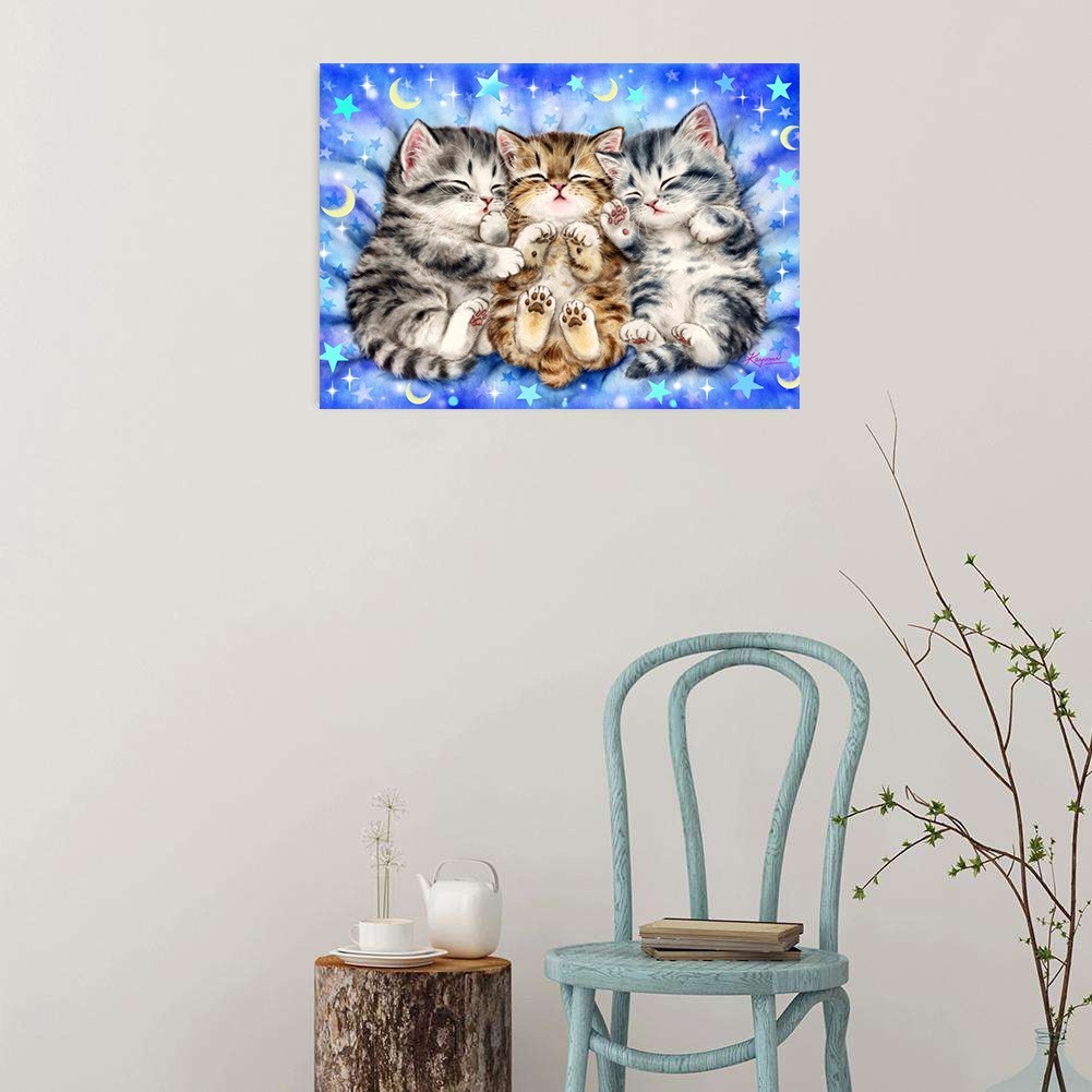  бриллиант искусство искусство комплект . кошка 3 шт ручная работа интерьер 30×40..