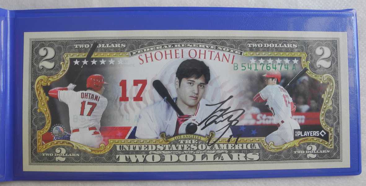 アメリカ 限定2ドル紙幣 大谷翔平 SHOHEI OHTANI バッター サイン 法定通貨 限定品 USA 証明書&ホルダー付き 新品レア 即決 送料込み_画像2