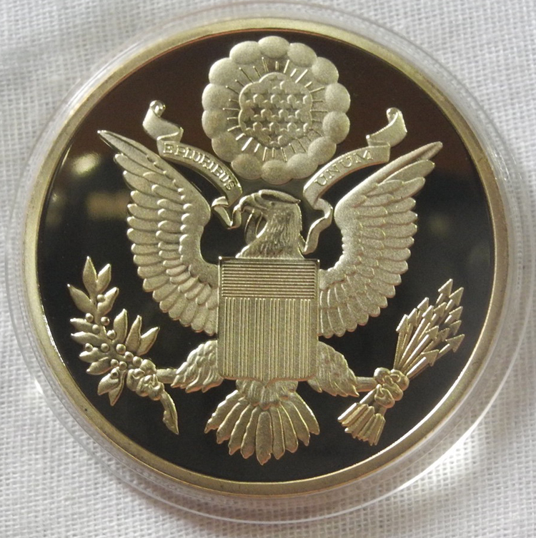 フリーメイソン シンボル ピラミッド 記念メダル コレクションコイン 24金P 金メダル 1oz 秘密結社 ボールマーカー USA アメリカ_画像3