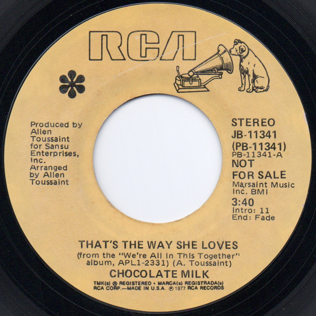[7] '77米Orig / Chocolate Milk / That's The Way She Loves / America / RCA / JB-11341 / Soul / Funk_画像1