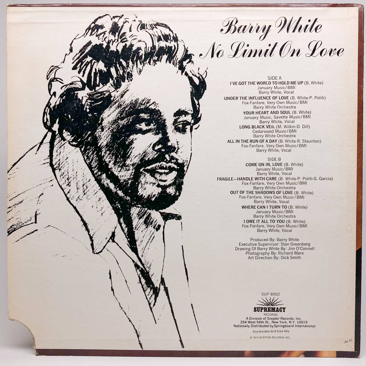 [LP] '74米Orig / Barry White / No Limit On Love / Supremacy / SUP-8002 / Soul_画像2