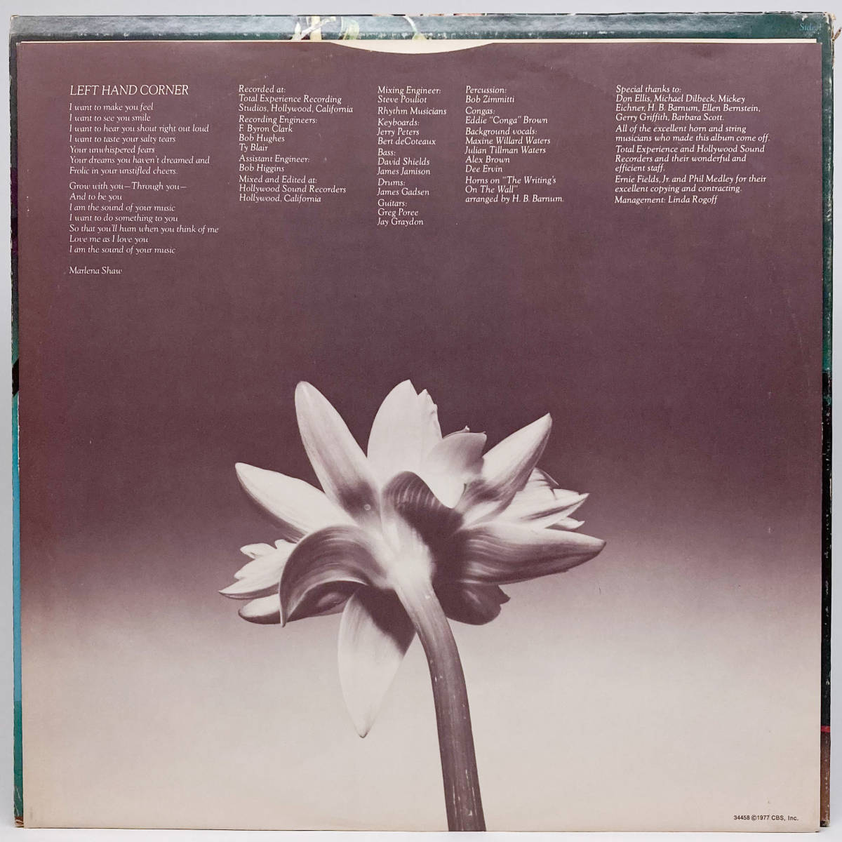 [LP] '77米Orig / Marlena Shaw / Sweet Beginnings / Columbia / PC 34458 / Soul / Disco_画像3