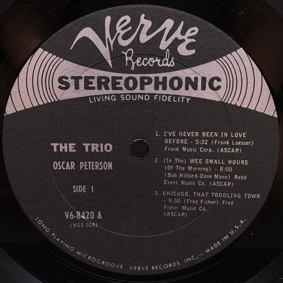 [LP] '61米Orig / The Oscar Peterson Trio / The Trio : Live From Chicago / Verve Records / V6-8420 / Bop / Swing_画像4