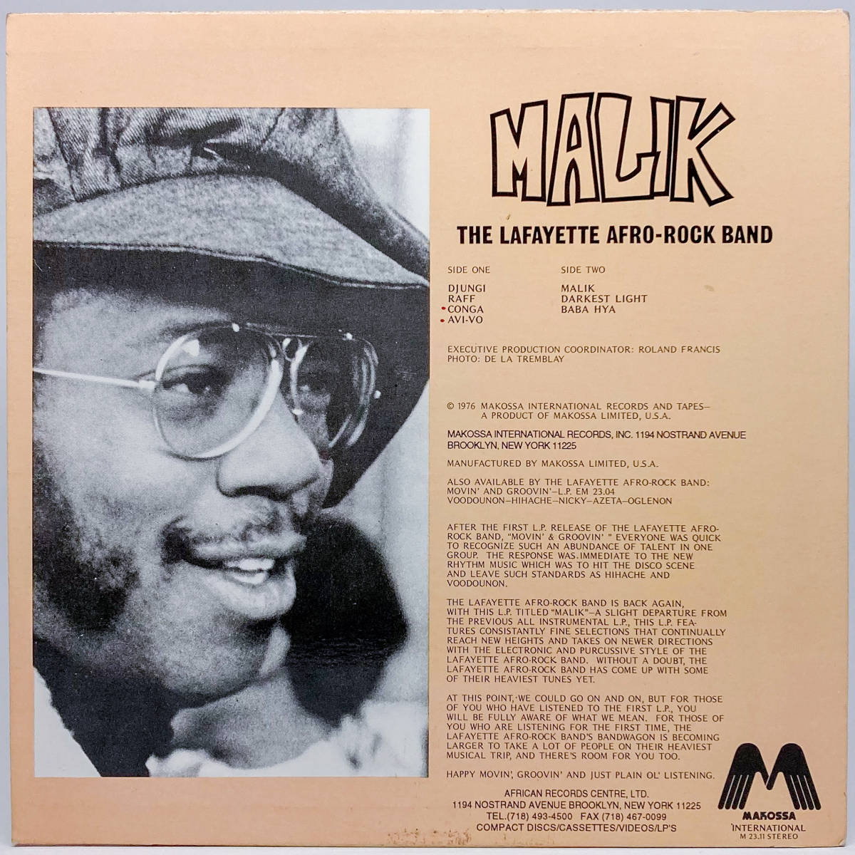 [LP] Lafayette Afro Rock Band / Malik / Makossa, Makossa International / M 23.11, M 2311 / Afrobeat / Funk