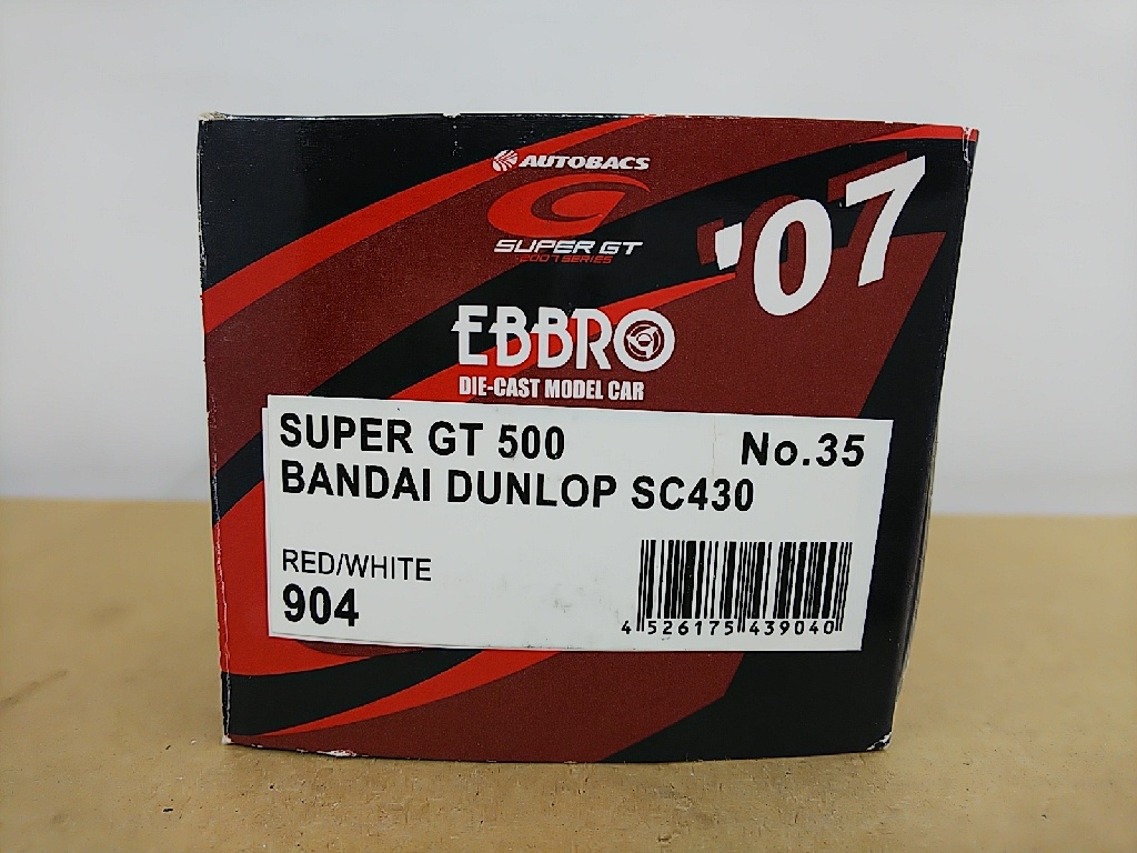 ■ EBBROエブロ 1/43 Super GT500 BANDAI DUNLOP SC430 レッドホワイトバンダイ ダンロップ レクサスレーシングモデルミニカー_画像8