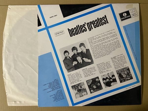 試聴 蘭盤のみ ハイハットのイントロで始まる All My Loving 他 Beatles’ Greatest LP Parlophone Odeon OMHS 3001_画像2